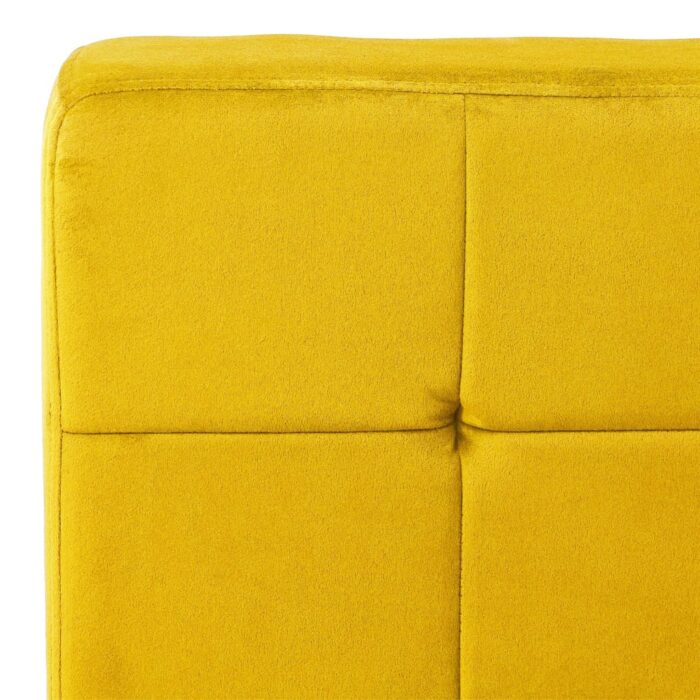 Chaise de relaxation 65x79x87 cm Jaune moutarde Velours – Image 5
