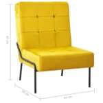 Chaise de relaxation 65x79x87 cm Jaune moutarde Velours – Image 6