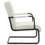 Chaise cantilever Blanc crème Velours – Image 2