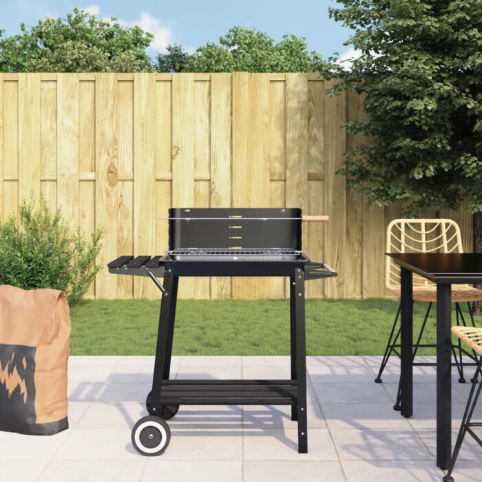 VXL8720286200438_m_en_hd_1.jpg Barbecue au charbon de bois avec roues noir acier – Image 1
