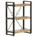 Bibliothèque à 3 niveaux 60x30x80 cm Bois de manguier massif – Image 7