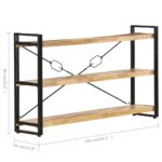 Bibliothèque à 3 niveaux 140x30x80 cm Bois de manguier massif – Image 4