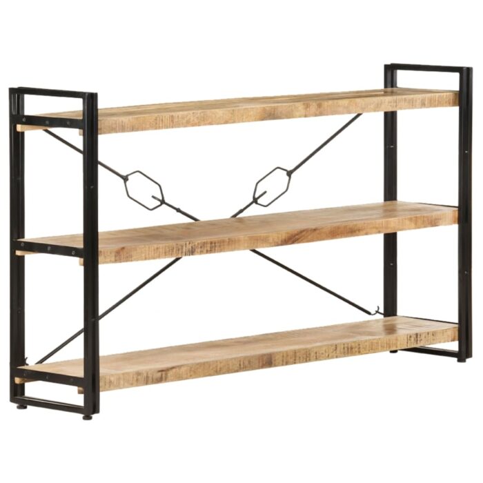 Bibliothèque à 3 niveaux 140x30x80 cm Bois de manguier massif – Image 5