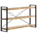 Bibliothèque à 3 niveaux 140x30x80 cm Bois de manguier massif – Image 6