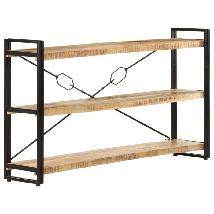Bibliothèque à 3 niveaux 140x30x80 cm Bois de manguier massif – Image 6