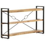 Bibliothèque à 3 niveaux 140x30x80 cm Bois de manguier massif – Image 7