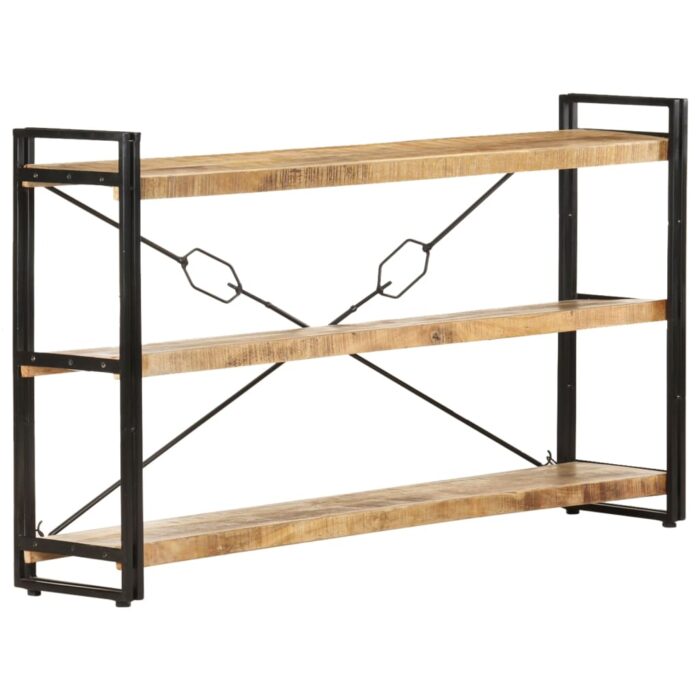 Bibliothèque à 3 niveaux 140x30x80 cm Bois de manguier massif – Image 7