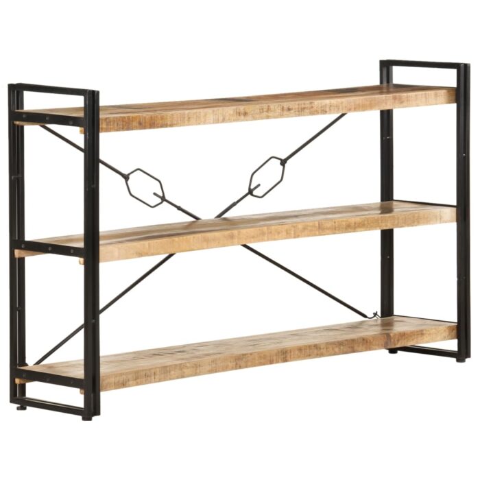 Bibliothèque à 3 niveaux 140x30x80 cm Bois de manguier massif – Image 8