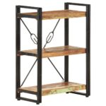 Bibliothèque à 3 niveaux 60x30x80cm Bois de récupération massif – Image 8