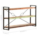 Bibliothèque 3 niveaux 140x30x80 cm Bois de récupération massif – Image 4
