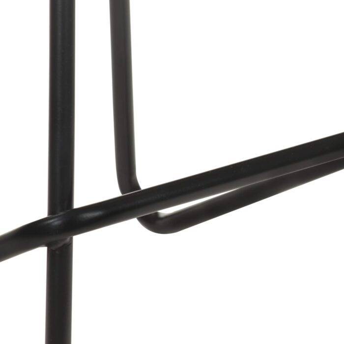 Tabourets de bar lot de 4 noir cuir véritable – Image 10