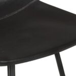 Tabourets de bar lot de 4 noir cuir véritable – Image 8