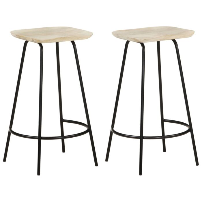 VXL8720286200933_a_en_hd_1.jpg Tabourets de bar lot de 2 bois de manguier massif – Image 1