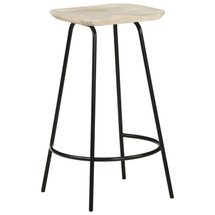 Tabourets de bar lot de 2 bois de manguier massif – Image 12