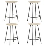 Tabourets de bar lot de 4 bois de manguier massif