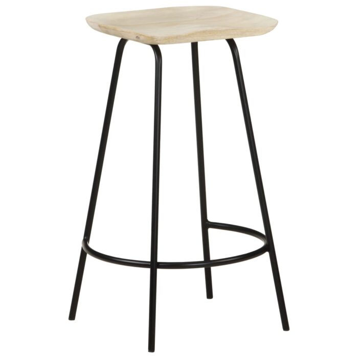 Tabourets de bar lot de 4 bois de manguier massif – Image 10