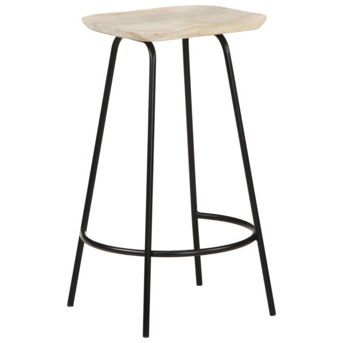 Tabourets de bar lot de 4 bois de manguier massif – Image 11