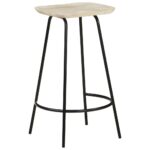 Tabourets de bar lot de 4 bois de manguier massif – Image 12