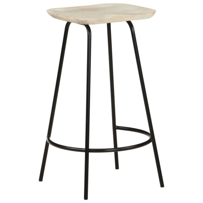Tabourets de bar lot de 4 bois de manguier massif – Image 12