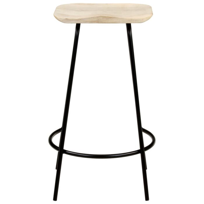 Tabourets de bar lot de 4 bois de manguier massif – Image 2