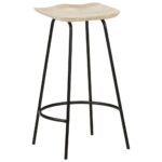 Tabourets de bar lot de 4 bois de manguier massif – Image 4