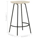 Tabourets de bar lot de 4 bois de manguier massif – Image 9