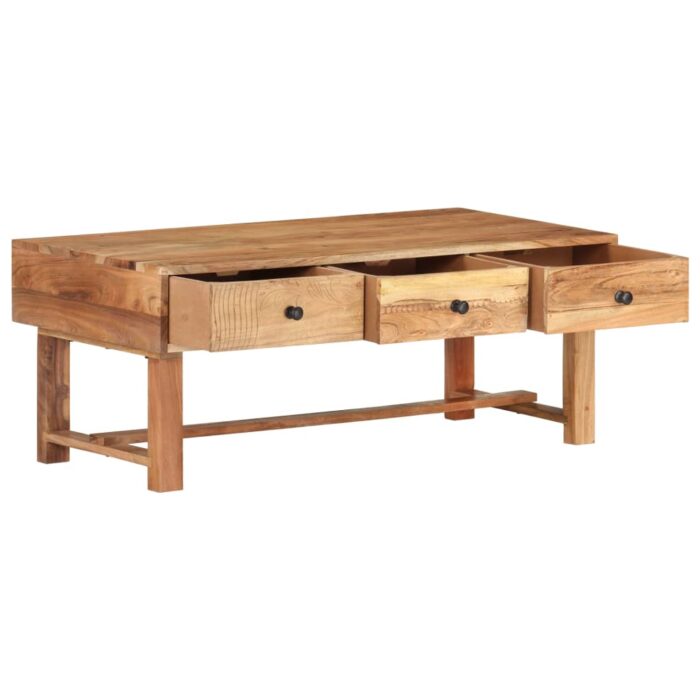 Table basse 100x50x40 cm Bois d'acacia massif – Image 2