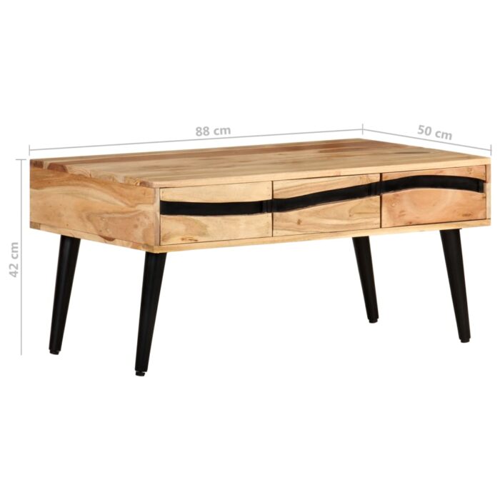 Table basse 88x50x42 cm Bois d'acacia solide – Image 7
