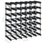 Casier à bouteilles pour 42 bouteilles Noir Bois de pin solide – Image 3