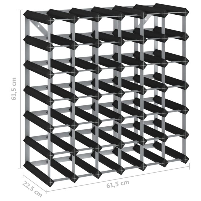 Casier à bouteilles pour 42 bouteilles Noir Bois de pin solide – Image 3