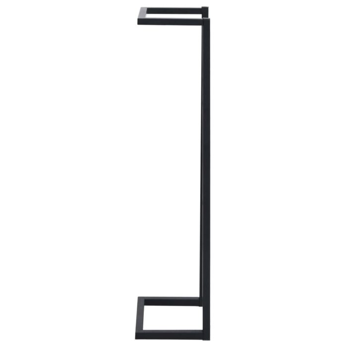 Porte-serviette Noir 25x20x95 cm Fer – Image 2