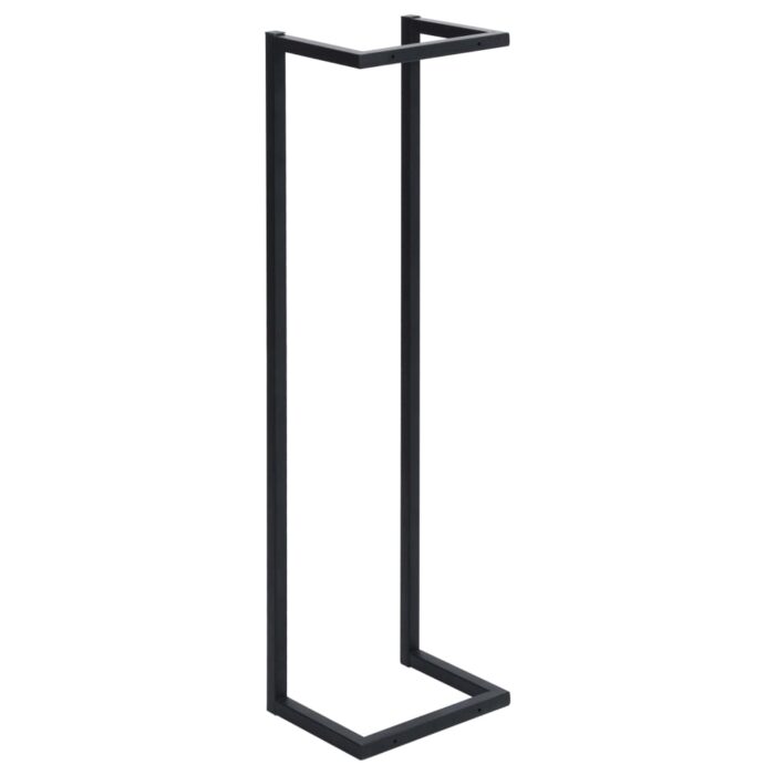 Porte-serviette Noir 25x20x95 cm Fer – Image 3