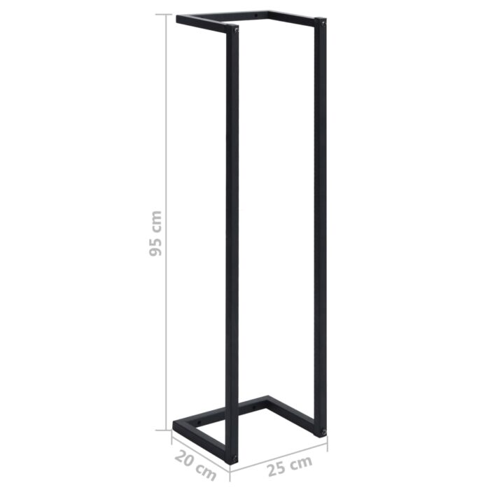 Porte-serviette Noir 25x20x95 cm Fer – Image 5