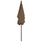 Parasol de jardin avec mât 210x140 cm Taupe – Image 4