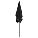 Parasol de jardin avec mât 210x140 cm Noir – Image 4