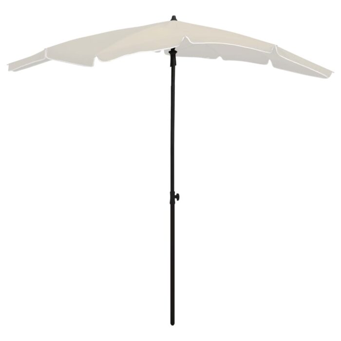 Parasol de jardin avec mât 200x130 cm sable – Image 1