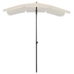 Parasol de jardin avec mât 200x130 cm sable – Image 2