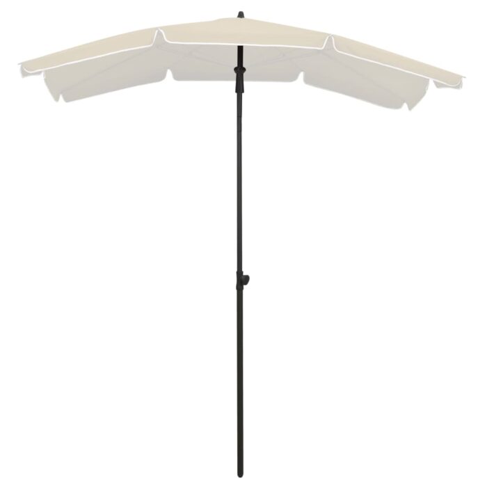 Parasol de jardin avec mât 200x130 cm sable – Image 2
