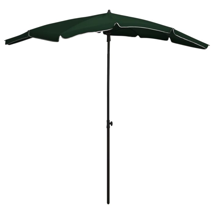 Parasol de jardin avec mât 200x130 cm vert – Image 1