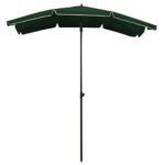 Parasol de jardin avec mât 200x130 cm vert – Image 2