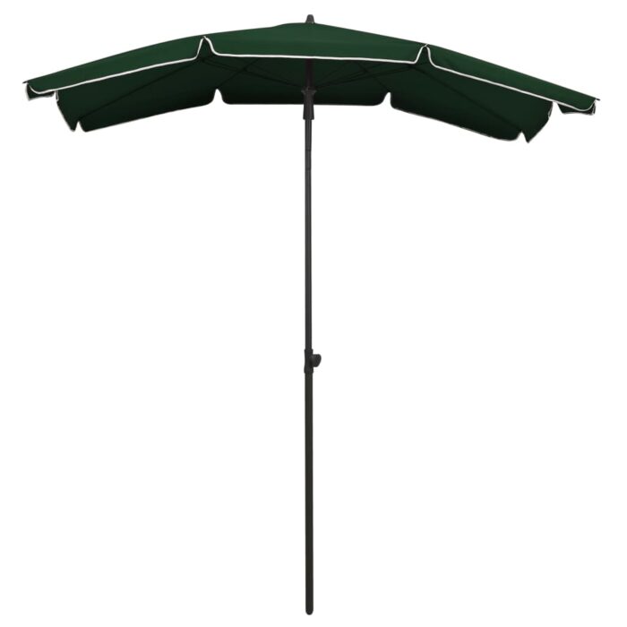 Parasol de jardin avec mât 200x130 cm vert – Image 2