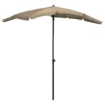 Parasol de jardin avec mât 200x130 cm taupe