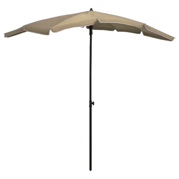 Parasol de jardin avec mât 200x130 cm taupe – Image 1