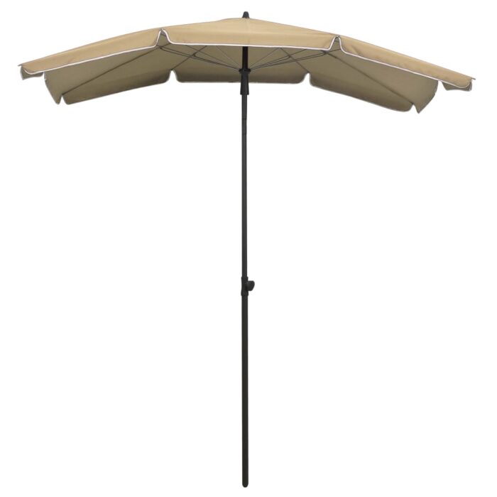 Parasol de jardin avec mât 200x130 cm taupe – Image 2