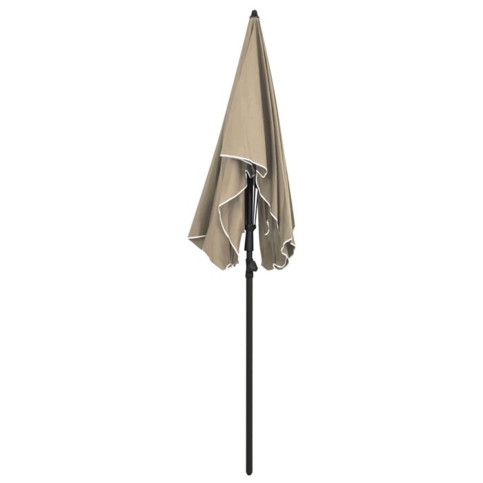 Parasol de jardin avec mât 200x130 cm taupe – Image 3