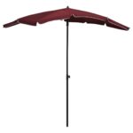 Parasol de jardin avec mât 200x130 cm rouge bordeaux