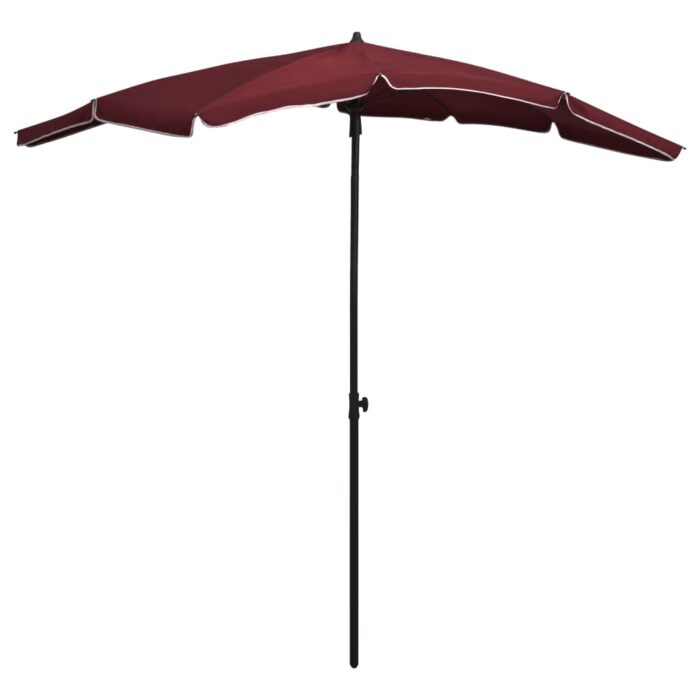 Parasol de jardin avec mât 200x130 cm rouge bordeaux – Image 1