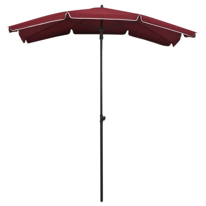 Parasol de jardin avec mât 200x130 cm rouge bordeaux – Image 2