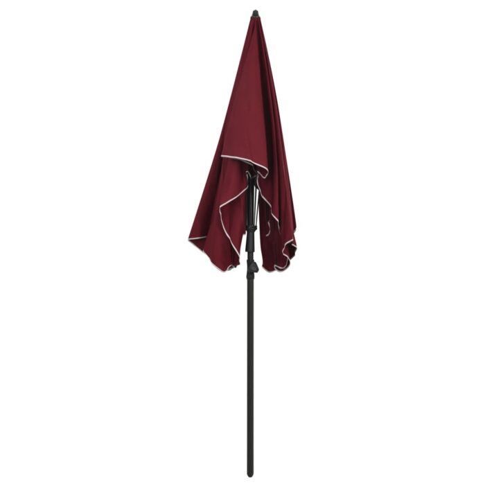Parasol de jardin avec mât 200x130 cm rouge bordeaux – Image 3