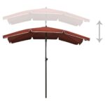 Parasol de jardin avec mât 200x130 cm terre cuite – Image 4